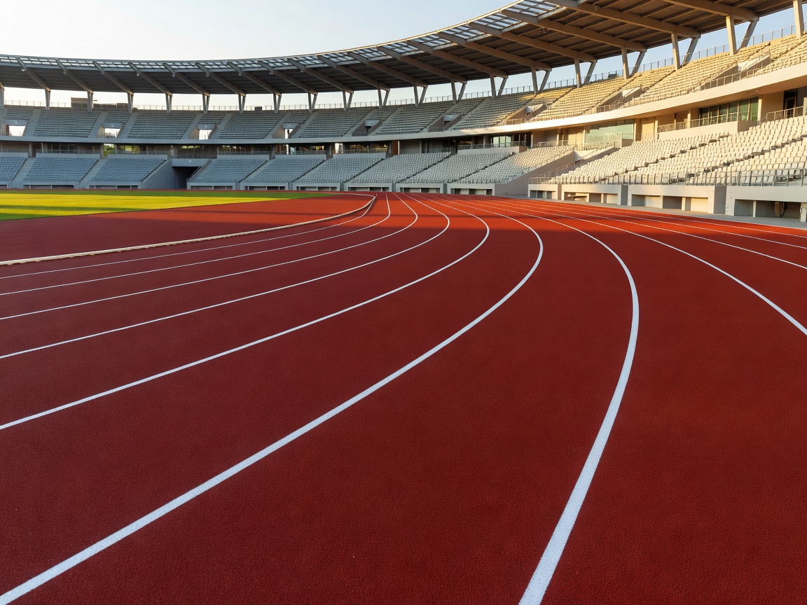 Modern Olympic style stadium running track