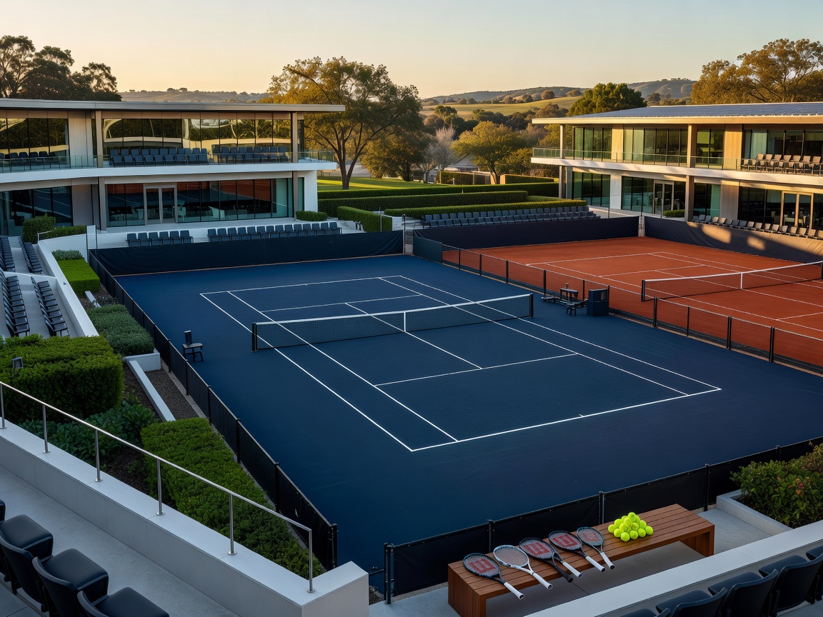 Sophisticated tennis venues with precision and elegance